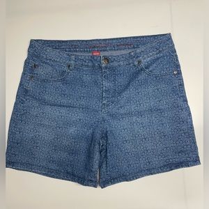 Liverpool Boho Geometric Print Denim Shorts Size Large 16/33